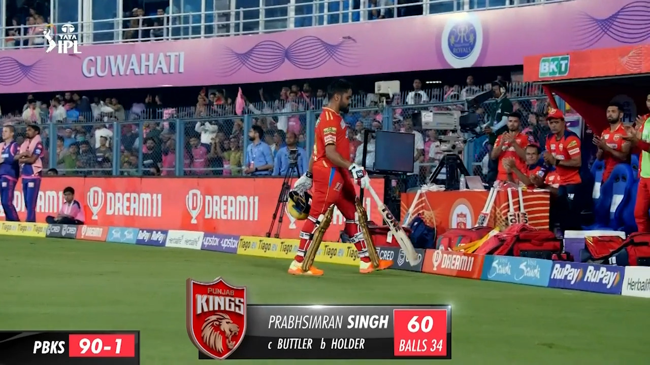 M08: RR vs PBKS – Simran Singh Wicket