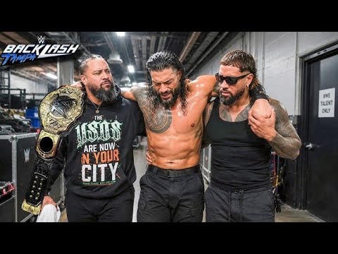 Roman Reigns is injured after Jacob Fatu Attack Roman Reigns WWE at Backlash 2026 Highlights background