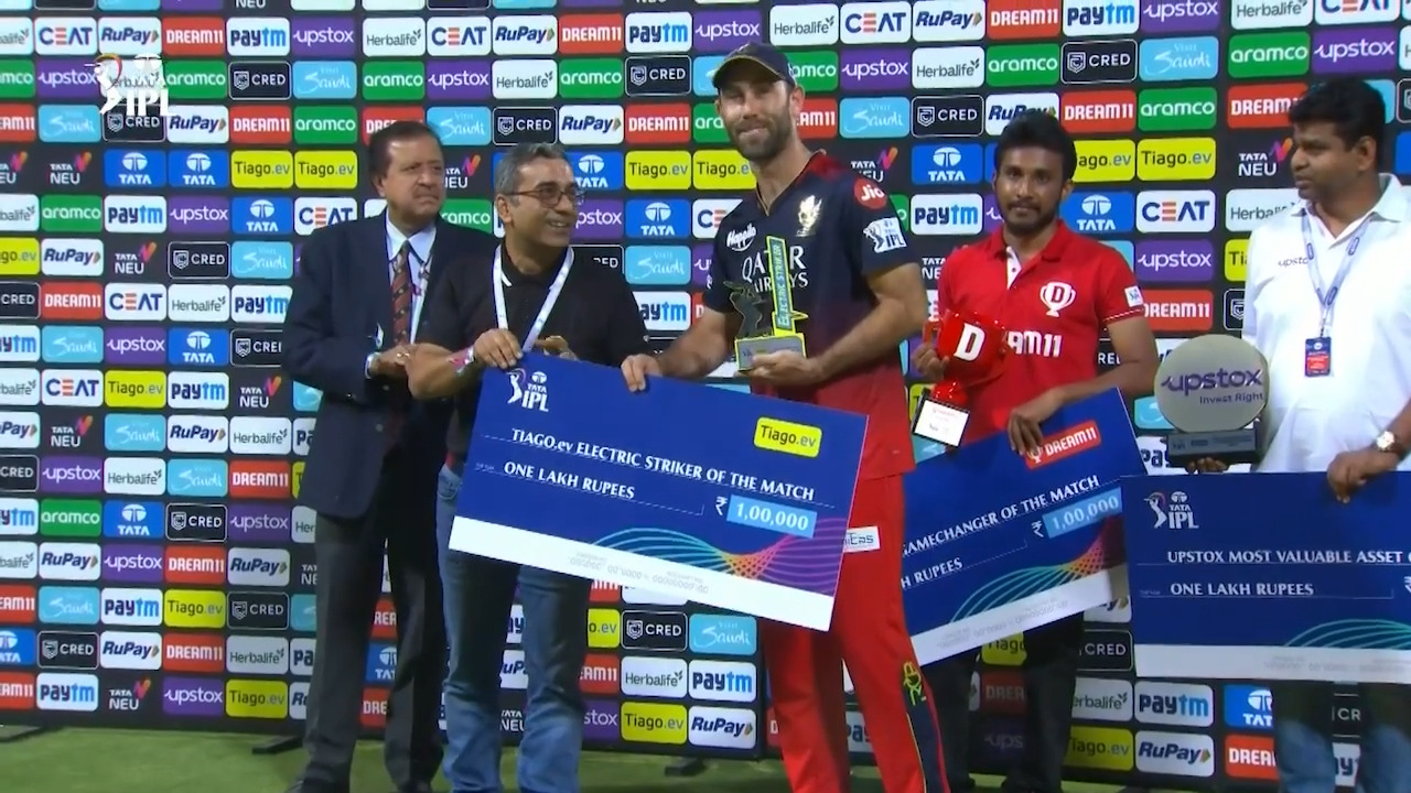 M24: RCB vs CSK – TIAGO.ev Electric Striker of the Match – Glenn Maxwell