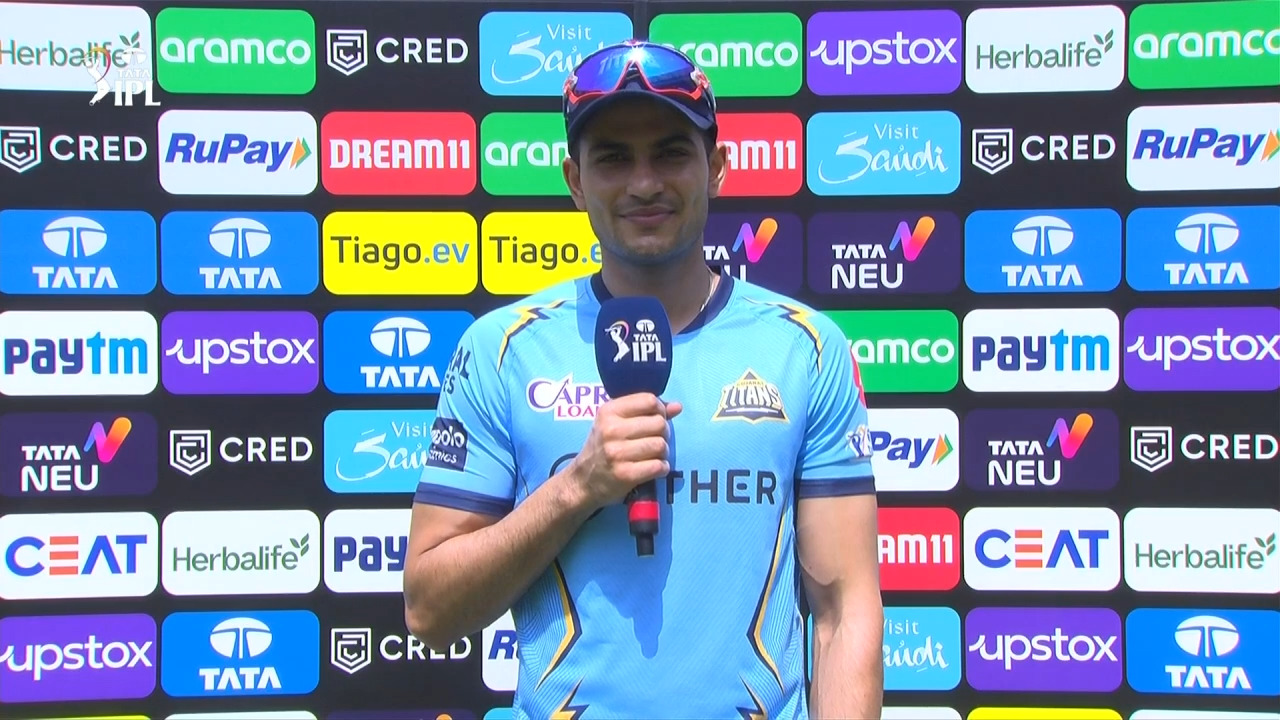 M13: GT vs KKR – Shubman Gill Interview background