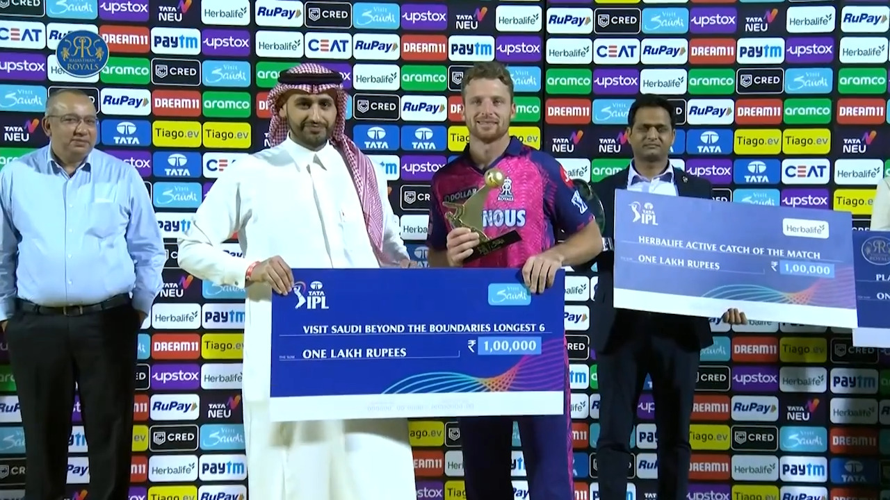 M26: RR vs LSG – Visit Saudi Beyond the Boundaries Longest 6 of the Match – Jos Buttler