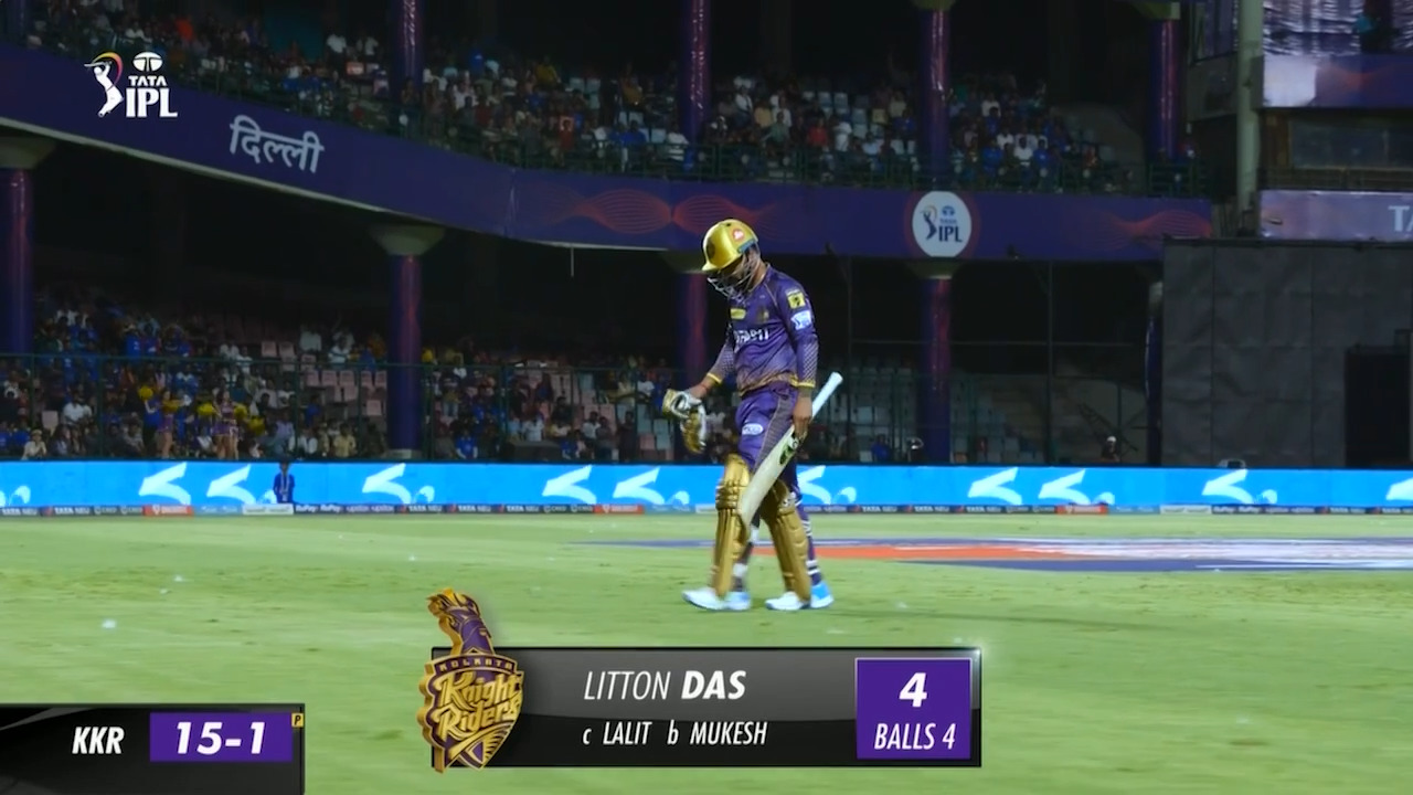 M28: DC vs KKR – Liton Das Wicket