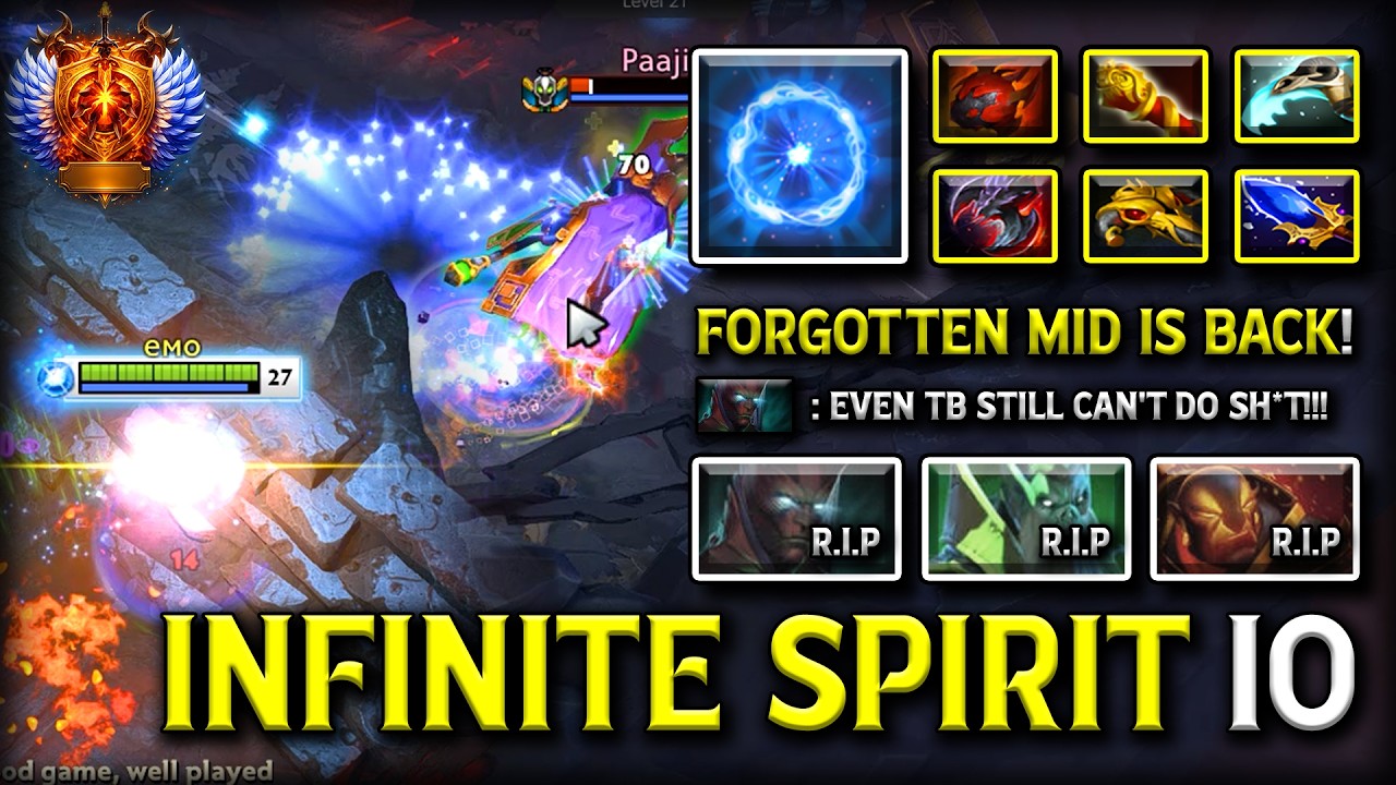 FORGOTTEN MID IS BACK TO BROKEN! INFINITE SPIRIT IO With Max Slotted Items | 100% Show no Mercy DotA