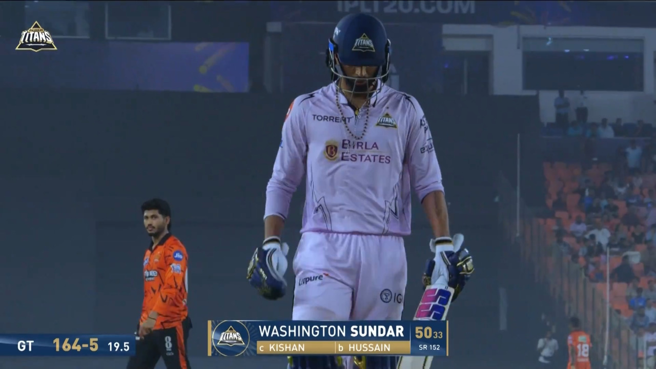IPL 2026 M56: GT vs SRH - Washington Sundar Wicket
