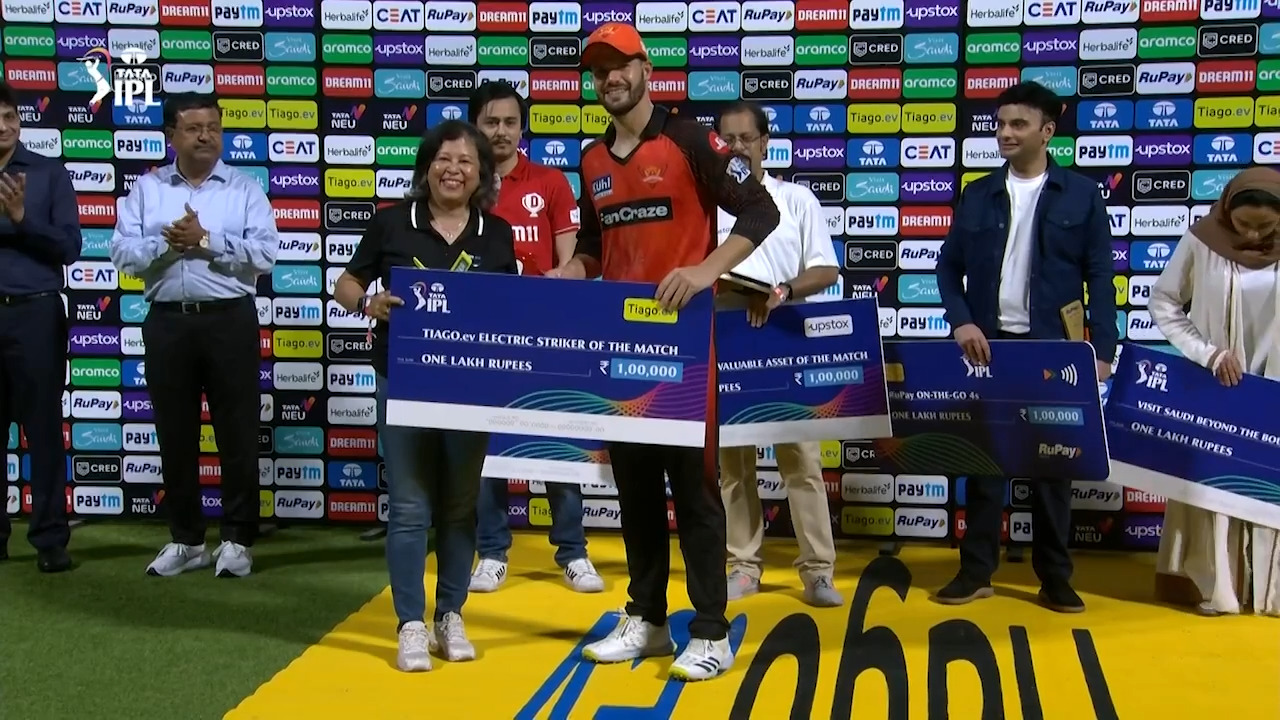 M19: KKR vs SRH – TIAGO.ev Electric Striker of the Match – Aiden Markram background