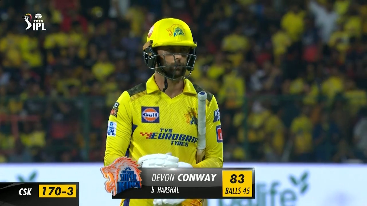 M24: RCB vs CSK – Devon Conway Wicket background