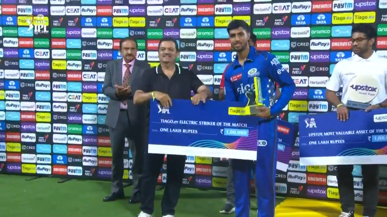 M05: RCB vs MI – TIAGO.ev Electric Striker of the Match – Tilak Varma