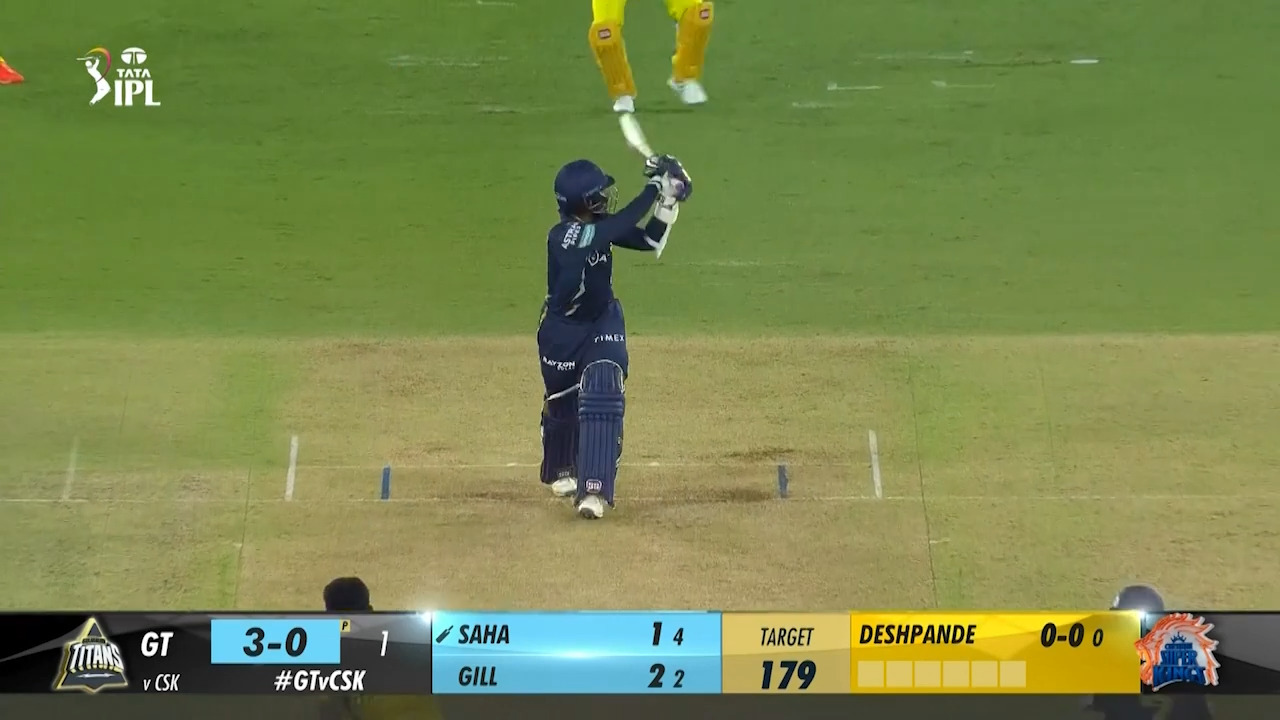 M01: GT vs CSK – Wriddhiman Saha Six background