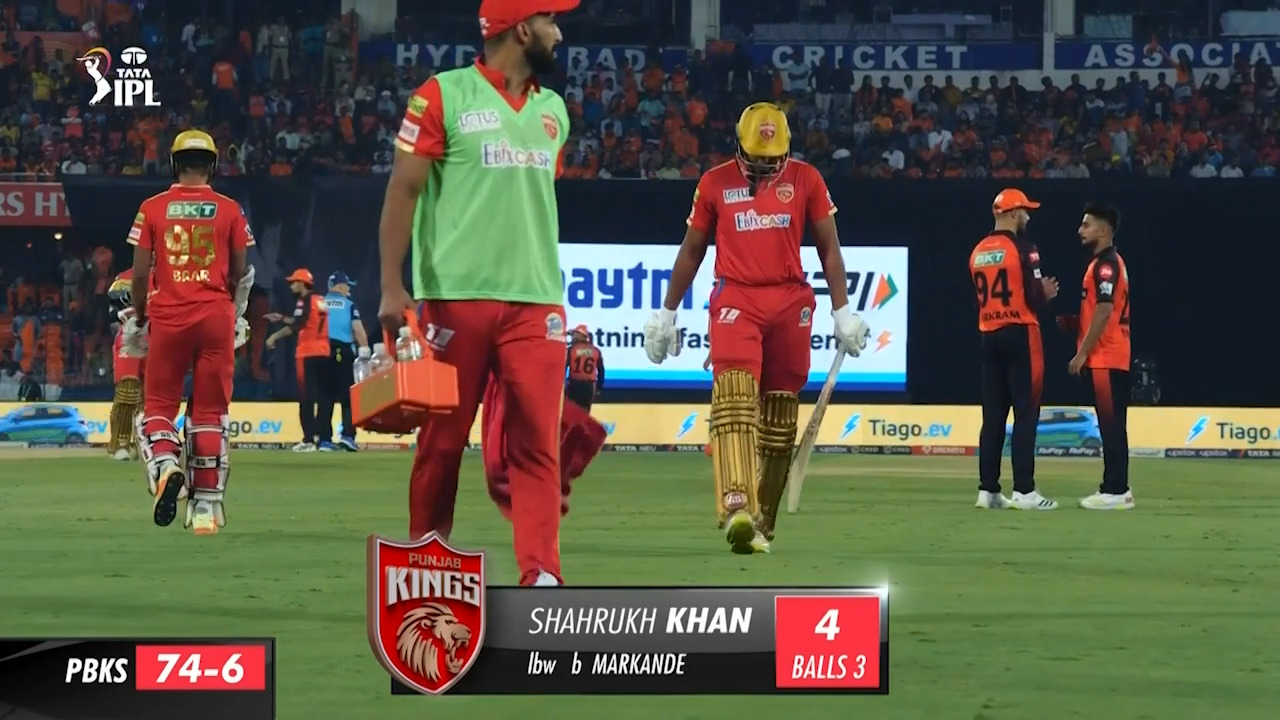 M14: SRH vs PBKS – Shahrukh Khan Wicket