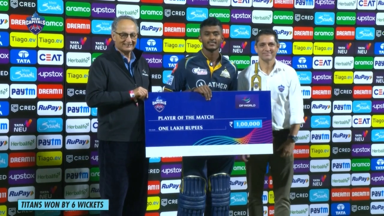M07: DC vs GT – Man of the Match – Sai Sudharsan