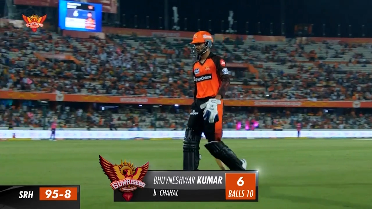 M04: SRH vs RR – Bhuvneshwar Kumar Wicket