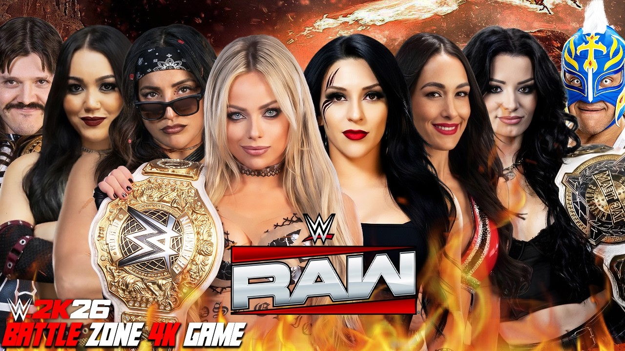 WWE RAW: Liv Morgan Raquel Roxanne Dominik vs Stephanie Vaquer Brie Paige Rey | WWE 2K26 14/5/26