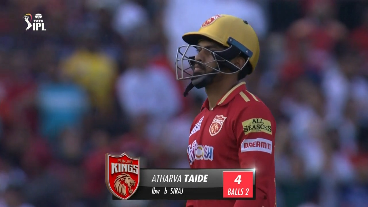 M27: PBKS vs RCB – Atharva Taide Wicket