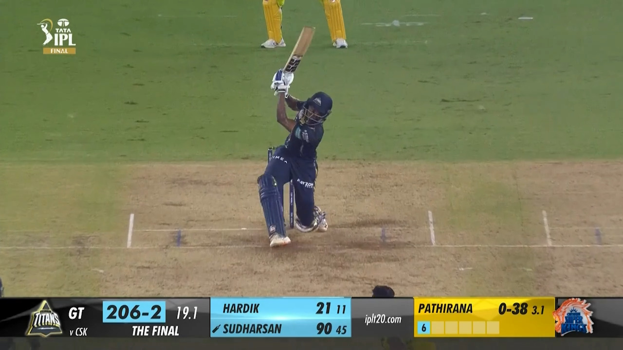 Final: CSK vs GT – Sai Sudharsan Six