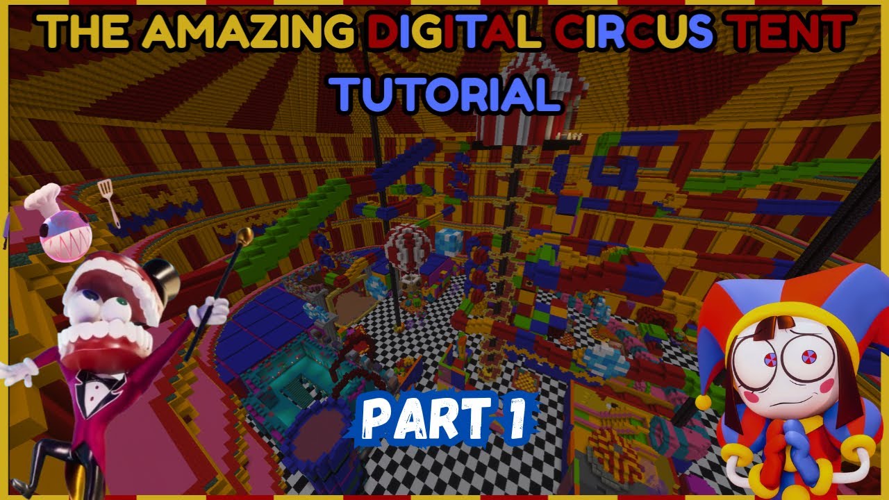 How To Make The Amazing Digital Circus Tent! (Part 1) (Minecraft Tutorial)