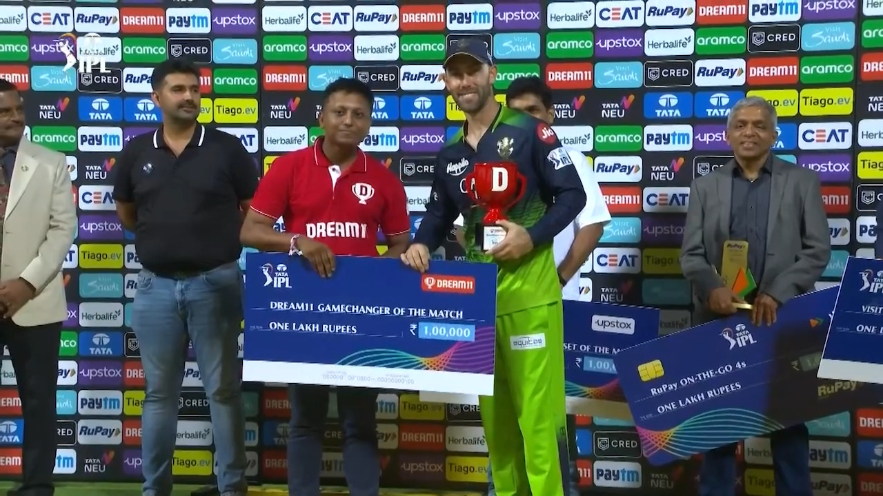M32: RCB vs RR – Dream11 GameChanger of the Match – Glenn Maxwell