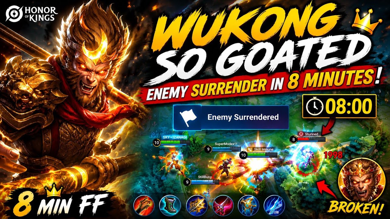 Wukong!! INSANE DAMAGE😱 - Top 1 Best Build in Honour Of Kings