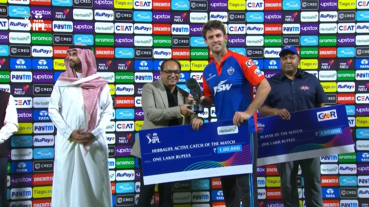 M28: DC vs KKR – Herbalife Active Catch of the Match – Mitchell Marsh