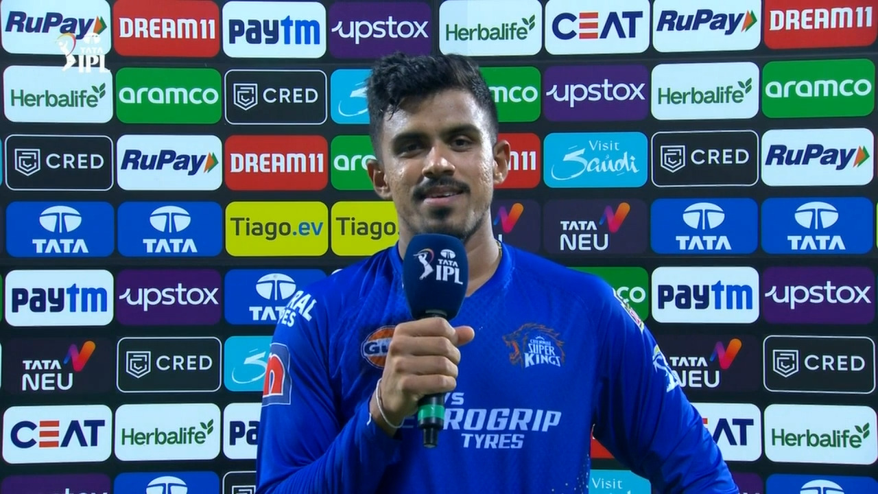 M55: CSK vs DC – Maheesh Theekshana Interview background