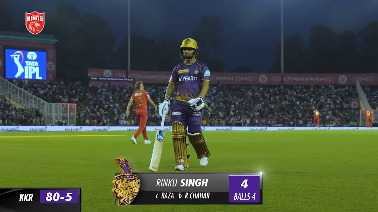 M02: PK vs KKR – Rinku Singh Wicket background