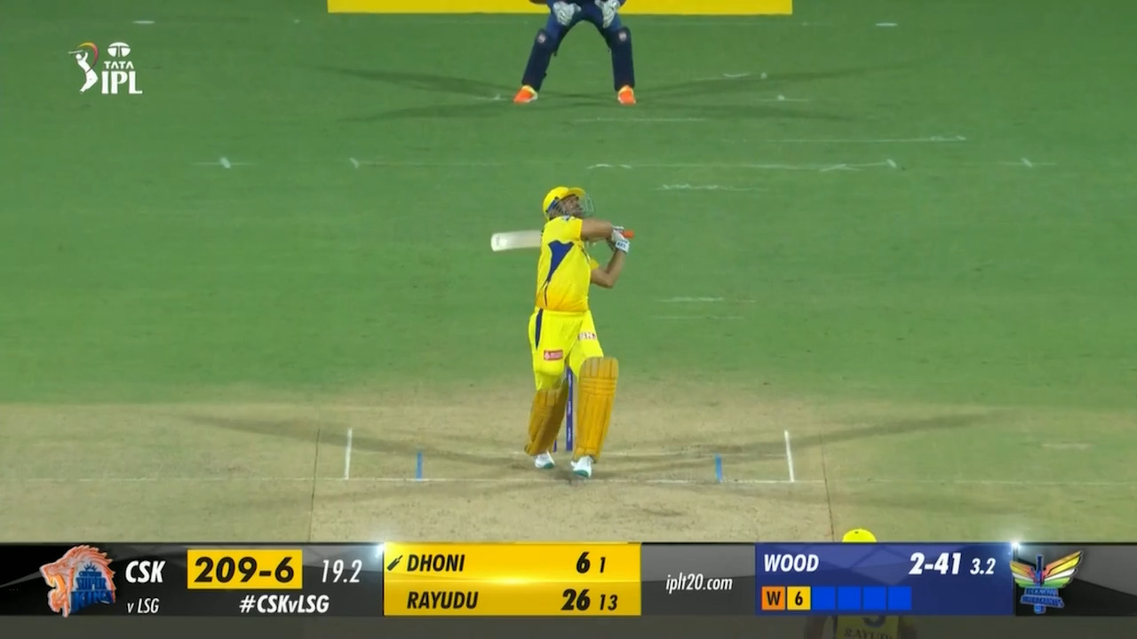 M06: CSK vs LSG – MS Dhoni Six