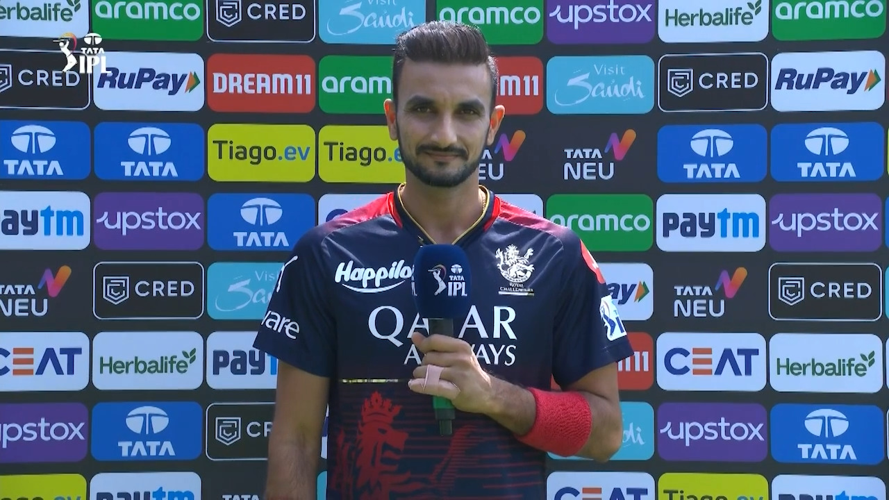 M32: RCB vs RR – Harshal Patel Interview background