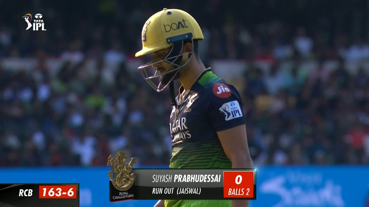 M32: RCB vs RR – Suyash S Prabhudessai Wicket background