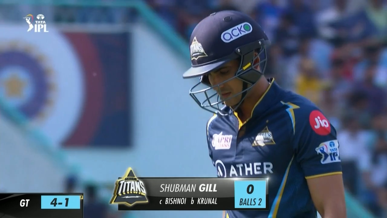 M30: LSG vs GT – Shubman Gill Wicket