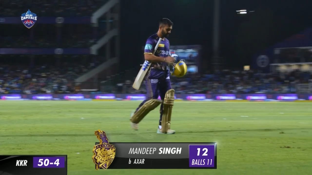 M28: DC vs KKR – Mandeep Singh Wicket