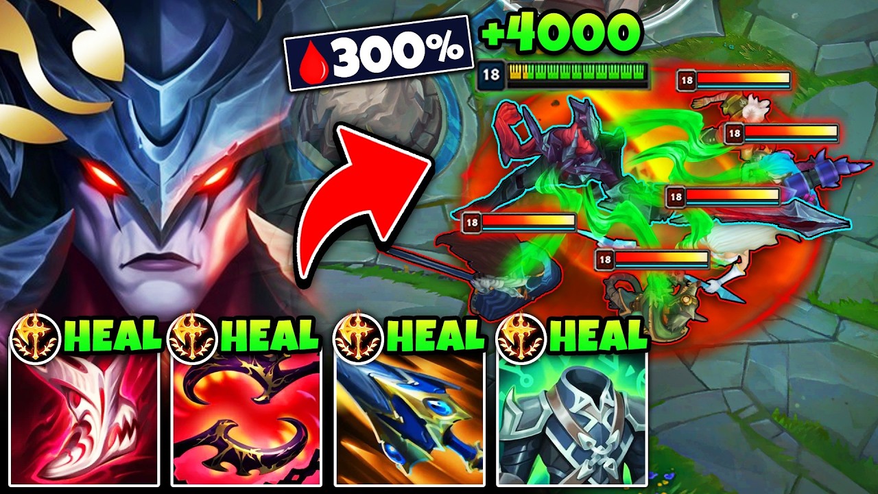 AATROX WITH 300% LIFESTEAL IS BASICALLY INVINCIBLE! (OUT-HEAL THEIR ENTIRE TEAM) background