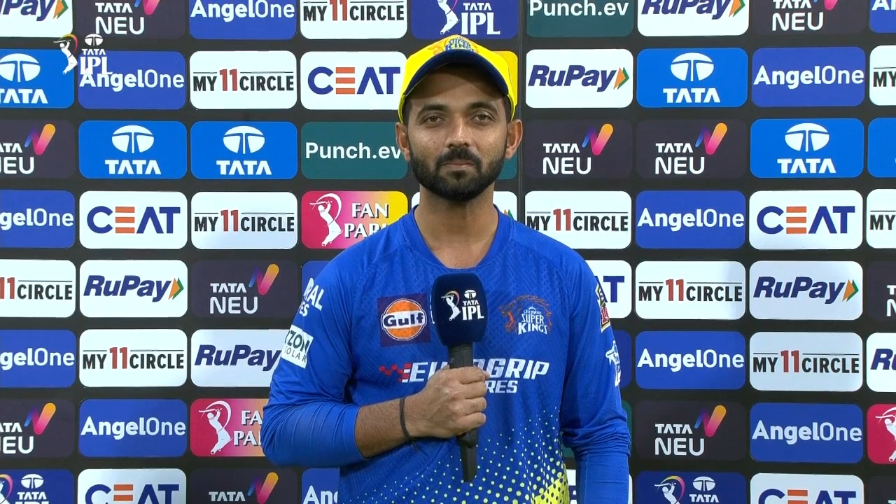 M22: CSK vs KKR – Ajinkya Rahane Interview background