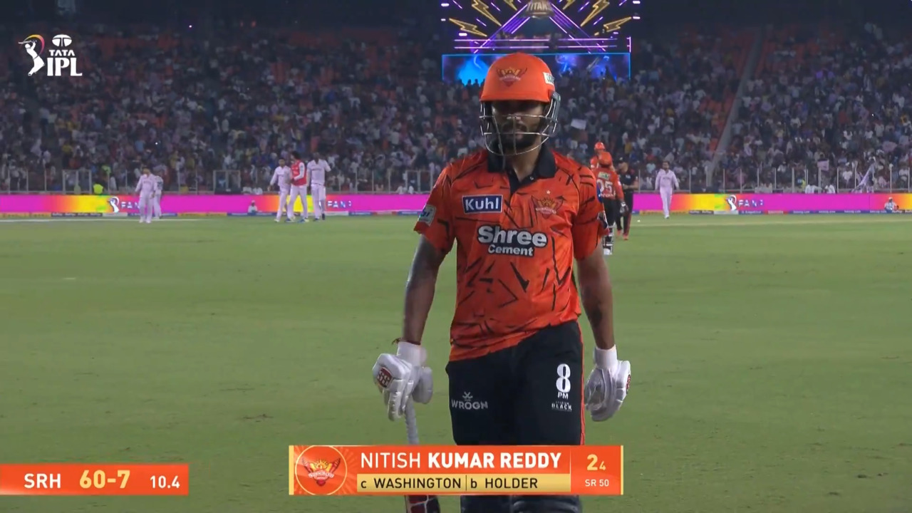 IPL 2026 M56: GT vs SRH - Nitish Kumar Reddy Wicket