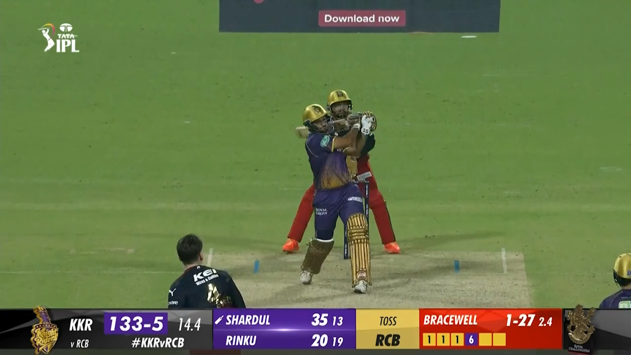 M09: KKR vs RCB – Shardul Thakur Six
