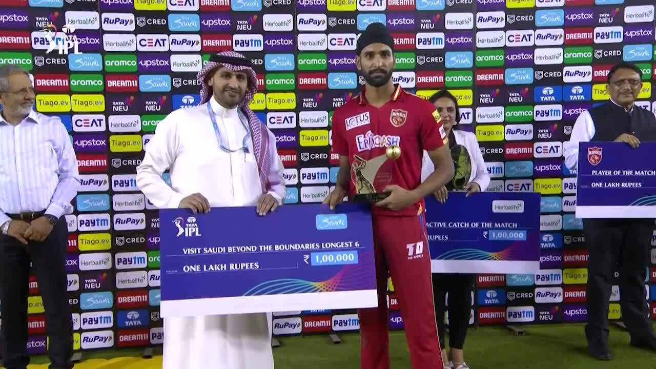 M18: PBKS vs GT – Visit Saudi Beyond the Boundaries Longest 6 of the Match – Harpreet Brar backdrop