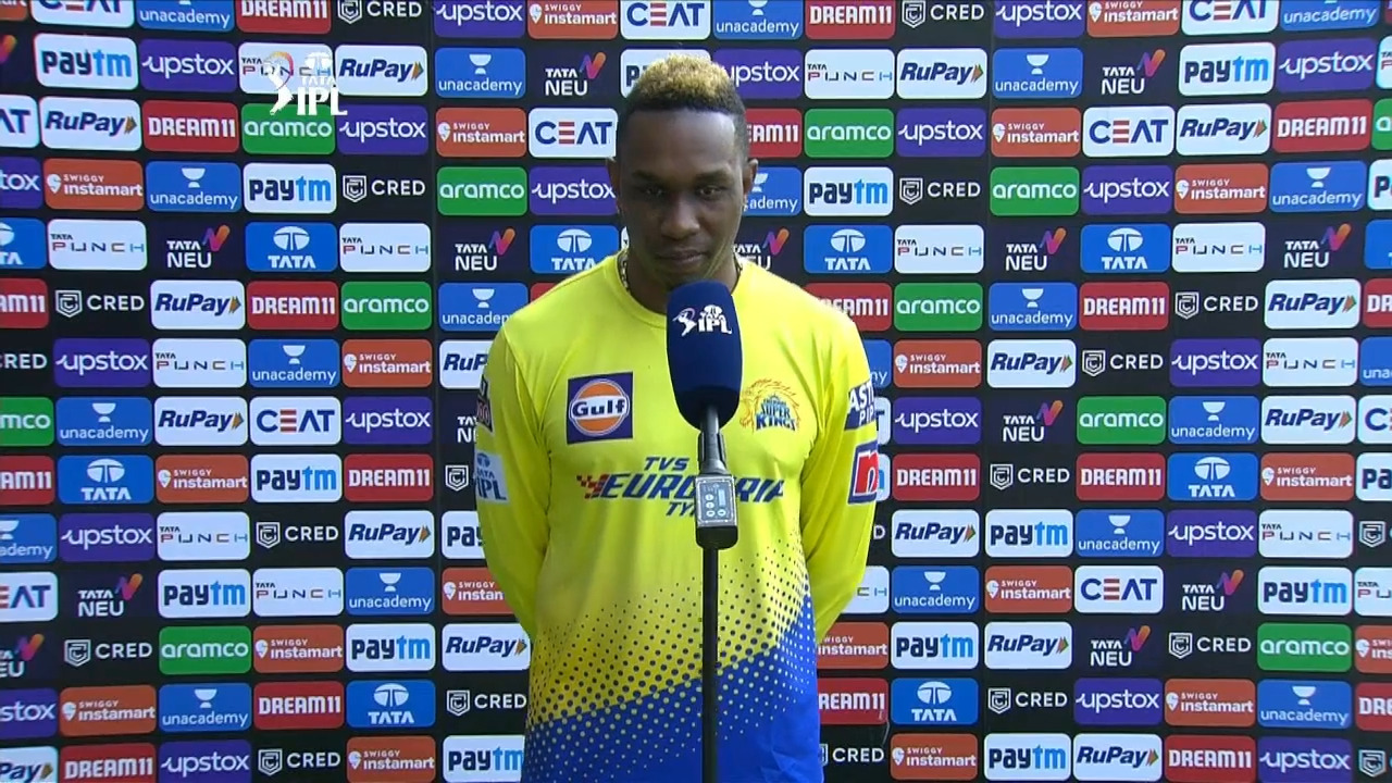 M01: CSK vs KKR – Dwayne Bravo Interview background