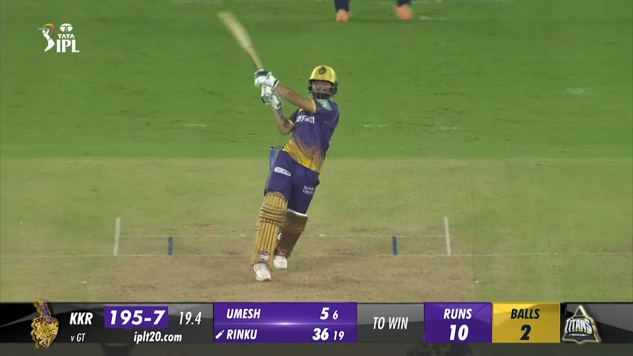 M13: GT vs KKR – Rinku Singh Six