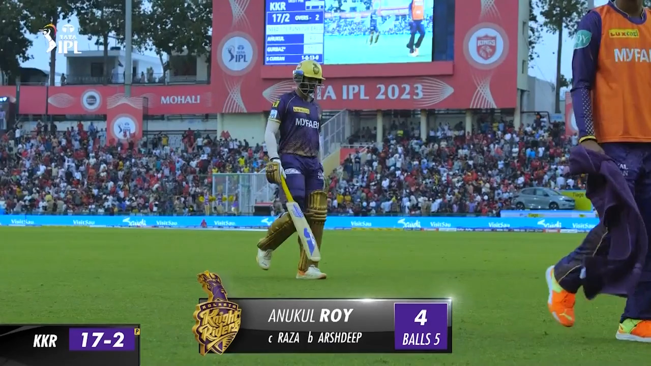 M02: PK vs KKR – Anukul Roy Wicket