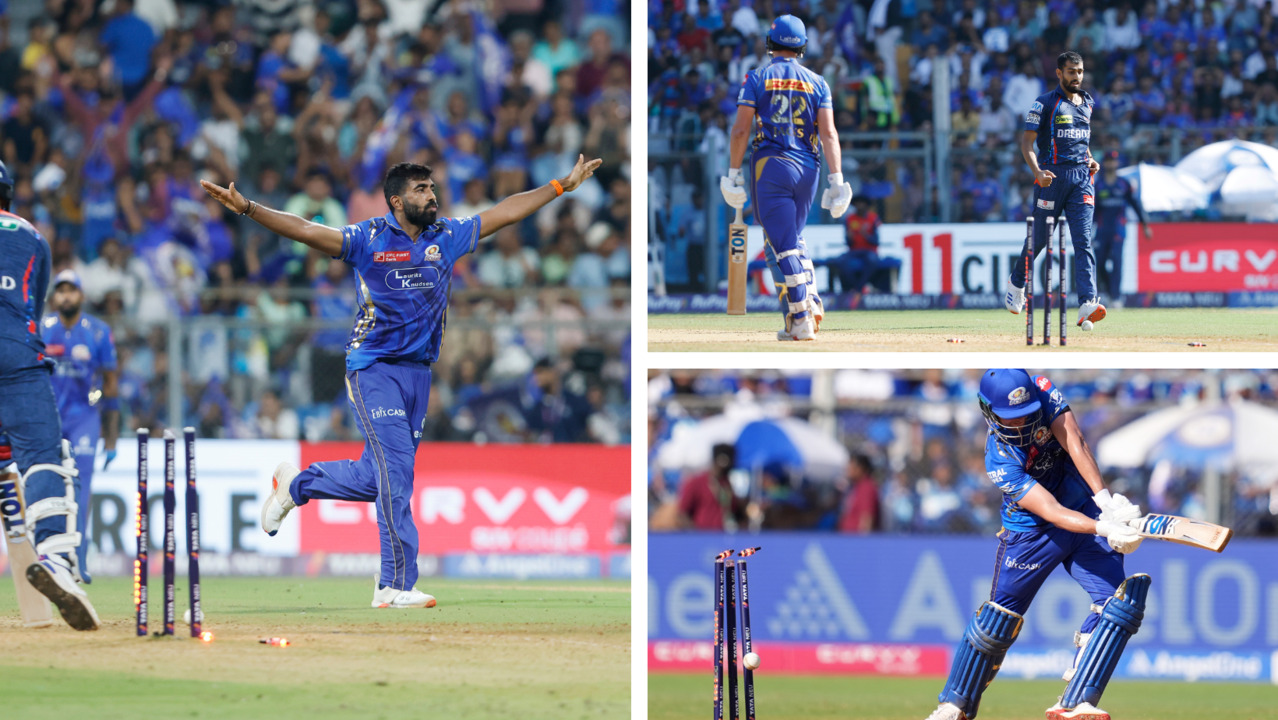Rattling the stumps! All bowled dismissals from MI v LSG background