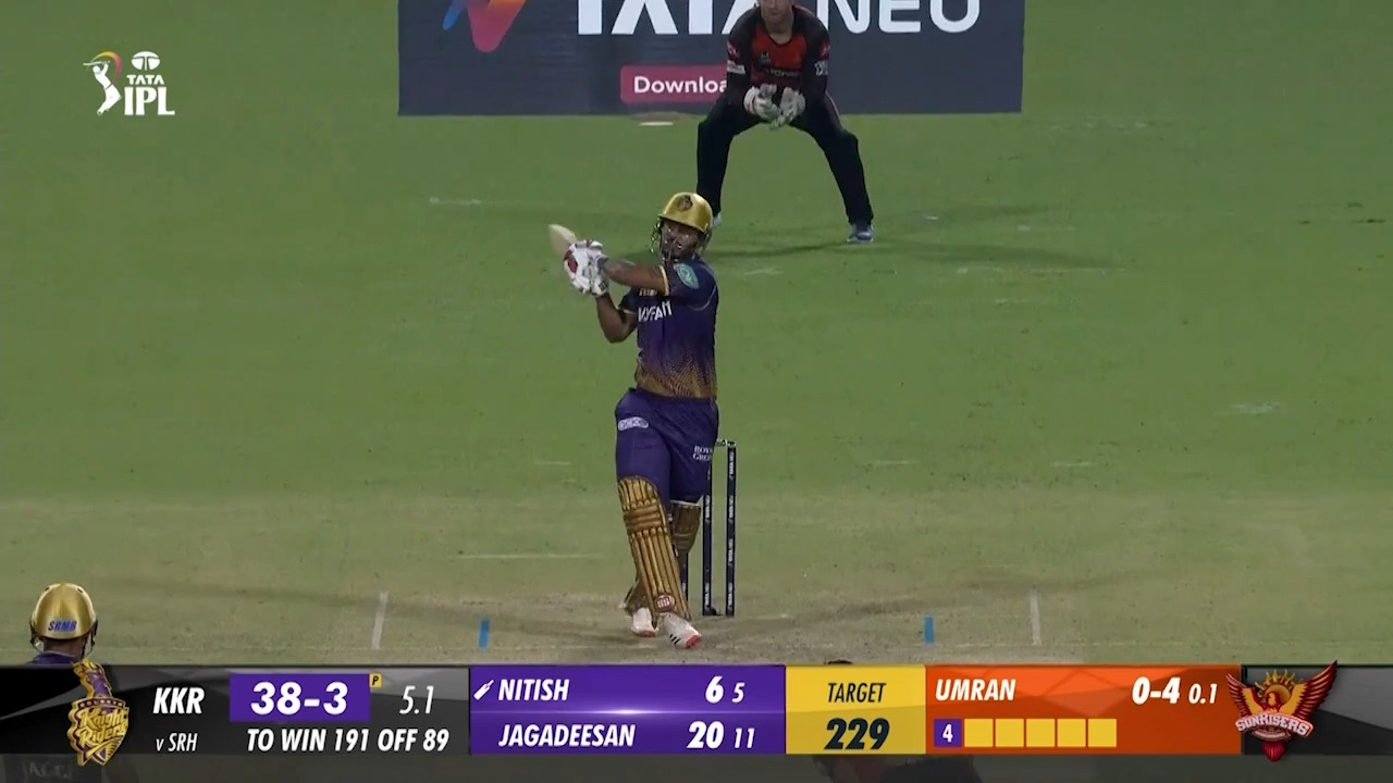 M19: KKR vs SRH – Nitish Rana Six background