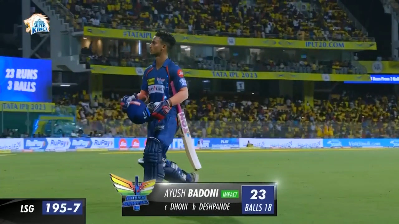M06: CSK vs LSG – Ayush Badoni Wicket