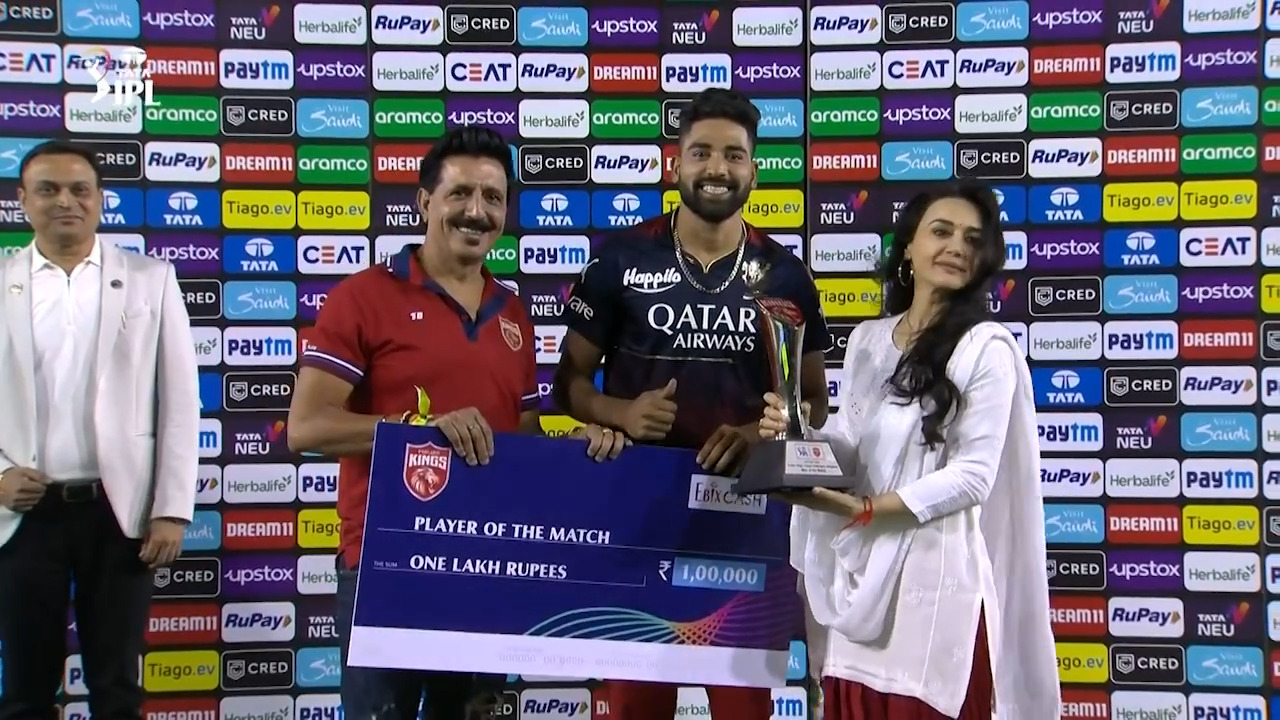 M27: PBKS vs RCB – Man of the Match – Mohammed Siraj
