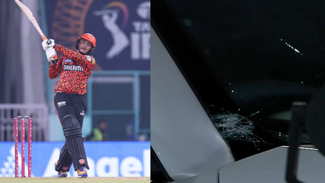 Shattering six! Abhishek sends one through the Windshield