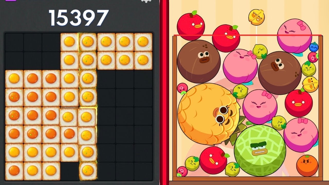 Block Blast Puzzle ๐งฉ VS Fruit Clash Watermelon ๐โจ Satisfying Gameplay ๐ฎ๐ฅ