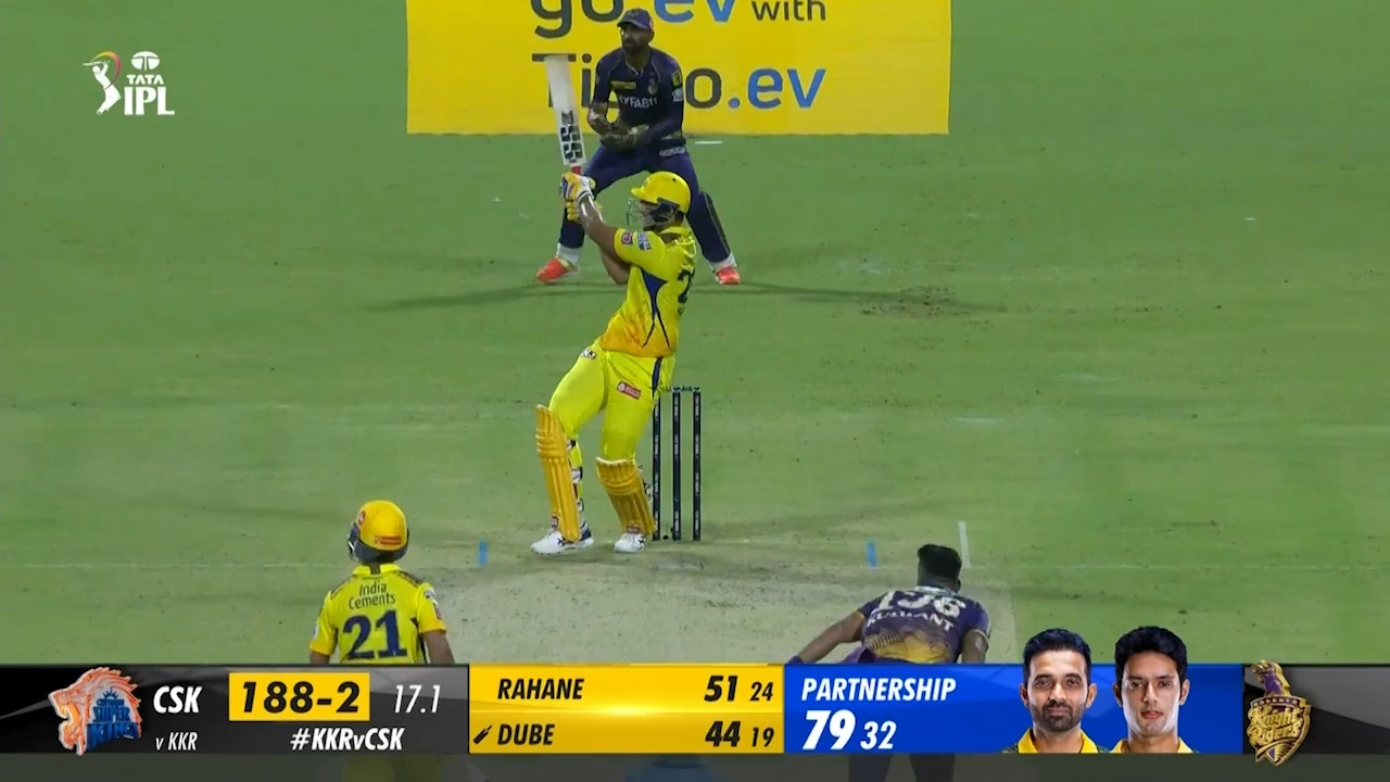 M33: KKR vs CSK – Shivam Dube Six