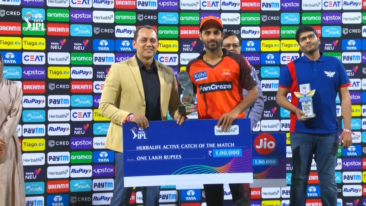 M10: LSG vs SRH – Herbalife Active Catch of the Match – Bhuvneshwar Kumar