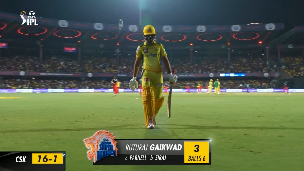 M24: RCB vs CSK – Ruturaj Gaikwad Wicket