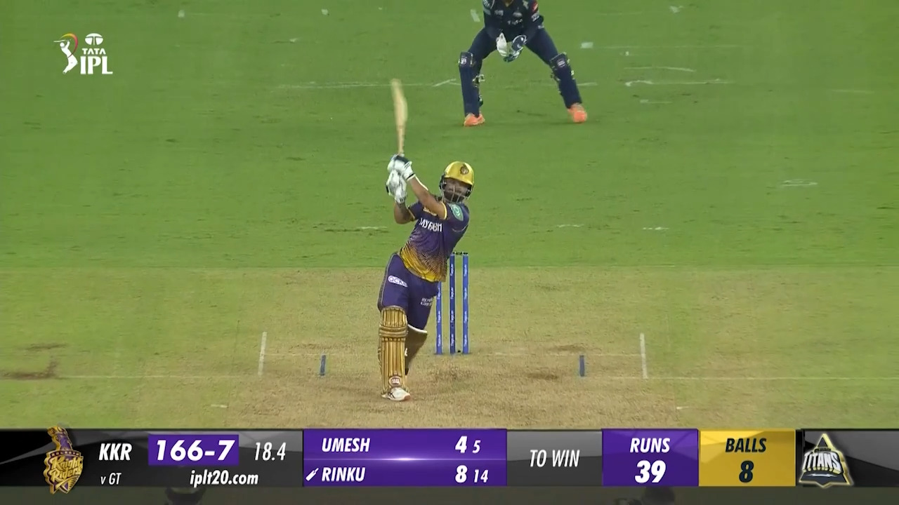 M13: GT vs KKR – Rinku Singh Six