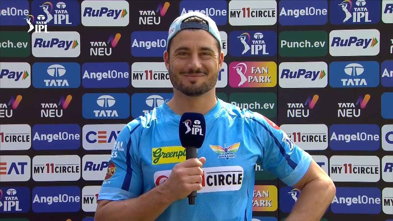 M28: KKR vs LSG – Marcus Stoinis Interview background
