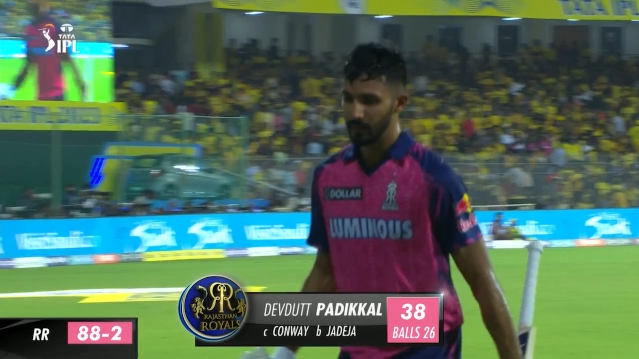 M17: CSK vs RR – Devdutt Padikkal Wicket background