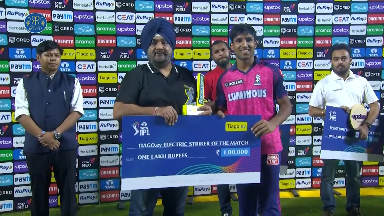 M08: RR vs PBKS – TIAGO.ev Electric Striker of the Match – Dhruv Jurel